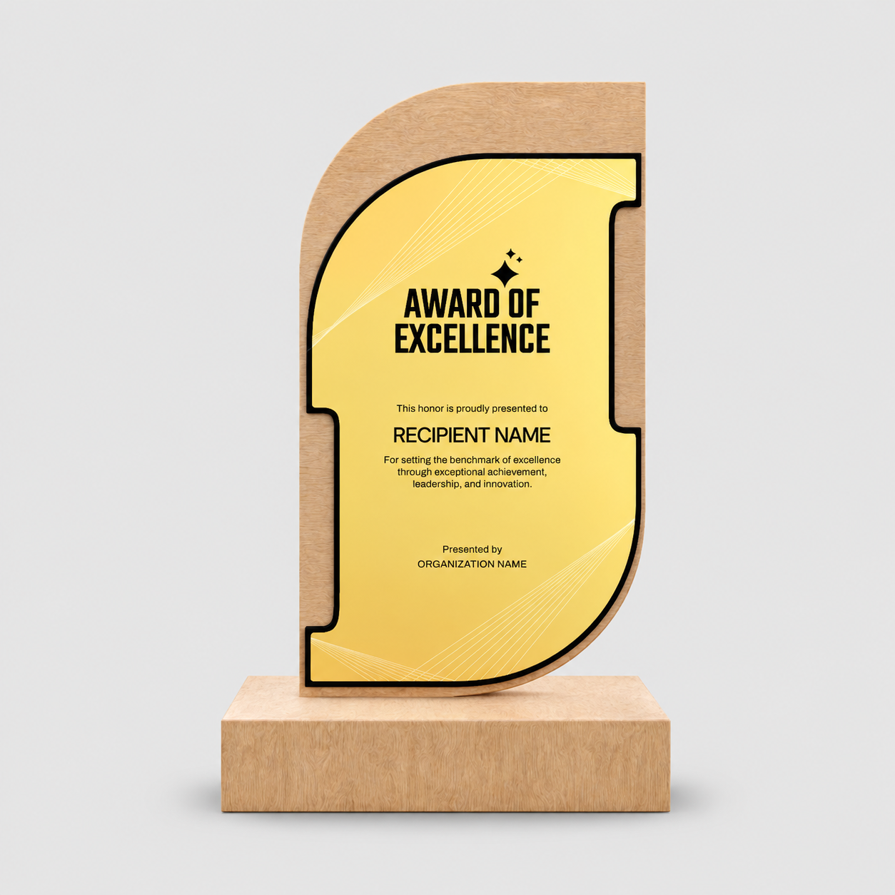 Luxury Wooden Award Plaque
